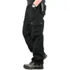 Calça casual de trabalho ao ar livre estilo retrô americano para homens, corte solto, durável, corte reto, multi-bolsos, calça comprida versátil