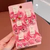 Lindo Kit de Gomas para el Cabello para Niños, Bandas para el Cabello de Bebé que No Dañan el Cabello, Cuerdas para el Cabello de Dibujos Animados para Niñas, Anillos para el Cabello del Tamaño de un Pulgar, Dulces Anillos de Toalla