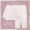 Xiyue Venta al por mayor Tela de gasa de algodón puro Clase A Ropa de maternidad, Estilo delgado de primavera y verano con almohadillas extraíbles en el pecho, Pijama de maternidad antibacteriano 10A