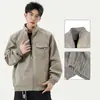 Jaqueta Masculina de Couro PU Outono Estilo de Alto Padrão Streetwear Estilo Americano Cool Jaqueta de Voo Vintage Roupa de Trabalho Versátil Top de Couro PU