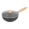 Frigideira Antiaderente de Ferro Nitretado Não Revestida Frigideira Doméstica Fundo Redondo Wok Antigo Wok Forjado à Mão Pequena Panela de Leite