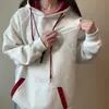 Sudadera con capucha casual de bloqueo de color retro americano para hombres y mujeres, top holgado oversize de moda para primavera y otoño