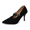Fabricantes de Zapatos para Mujer al por Mayor Zapatos de Punta Fina Estilo Europeo y Americano Comercio Exterior Zapatos para Mujer Tallas Grandes Primavera y Otoño Tacones de Aguja Entrega Transfronteriza
