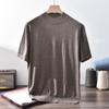 Suéter Informal de Cachemir para Hombre de Manga Corta y Cuello Alto, Calidad Premium, para Uso Diario Urbano, Simple, Nueva Camisa Base