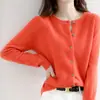Cárdigan de Punto con Cuello Redondo Suéter Abrigo para Mujer Principios de Primavera Principios de Otoño Invierno Estilo Nuevo Manga Larga Holgado Estilo Coreano Lana Ropa Corta
