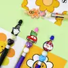 Série de Natal de Alto Padrão Transfronteiriça Desenho Animado Caneta com Contas Adesivos Caneta DIY Feita à Mão Joias para Caneta Acessórios de Contas de Cola Macia