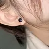 Pendientes Personalizados de Hip-Hop Europeo y Americano Versa con Sánscrito para Hombres y Mujeres, Pendientes de Esmalte Negro con Gotas Azul Cielo, Accesorios Sencillos de Pareja