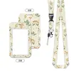 Novo Cordão de Flores da Amazon Porta-Cartão de Puxar Fácil Pode Ser Impresso com Vários Padrões, Porta-Crachá, Porta-Identificação, Chaveiro