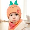 Venta al por mayor otoño nuevo gorro de bebé niño gorro para dormir de bebé traje de toalla para saliva de dibujos animados lazo de dos piezas 5730