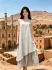 Vestido de Alta Qualidade Estilo Coreano, Novo Modelo Verão 2026, Cintura Marcada, Emagrecedor, Vestido Regata de Malha com Patchwork Irregular da Moda para Mulheres
