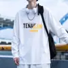 Nueva Camiseta de Manga Larga con Cuello Redondo de Otoño para Hombre Estilo Americano Holgada Creativa Camiseta Superior para Hombre Se Puede Personalizar LOGOTIPO