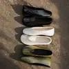 Zapatos Planos de Piel de Vaca de Boca Baja para Mujer, Nuevo Estilo Primavera Temprana, Piel Genuina por Dentro y por Fuera, Zapatos Bajos de Punta Redonda, Zapatos de Piel Completos de Tres Colores