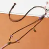 Cordón Fino para Colgante de Joyería DIY, Accesorios Tejidos a Mano de Jade Hetian, Colgante de Jade y Oro, Hebilla de Paz, Cordón de Cuero Encerado