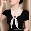 Bufanda casual de gasa con cuentas y lunares, estilo suave para trajes casuales, con cintas fluidas, una vibra de primavera-verano, bufanda de cuello para mujer