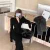 Vestido Elegante com Decote V e Design Torcido para Mulheres, Novo para Outono, de Alta Qualidade, Estiloso, Versátil, Emagrecedor, Básico, Longo