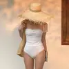 Traje de baño de una pieza tipo triángulo de nuevo estilo 2026 para mujer, que oculta el abdomen, adelgazante, sexy para vacaciones en la playa, aguas termales, venta al por mayor disponible
