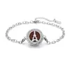 Pulsera de acero titanio con incrustaciones de diamantes calada tipo hilo de aromaterapia para difusión de aceites esenciales Pulsera con patrón de árbol de la vida europeo y americano venta al por mayor