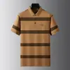 Camiseta de Manga Corta de Algodón para Hombre JEEP SPIRIT, Camisa Polo Casual Holgada Rayada para Hombre de Mediana Edad Verano 2025