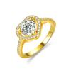Anillo de Plata S925 Moissanita Lujo Forma de Corazón 1 Quilate 6.5mm Anillo para Mujer Chapado Seiko Oro 14K Joyería Transmisión en Vivo