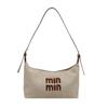 Bolso de Letras Bordado Atmosférico Verano 2025 Nuevo de Gran Capacidad Ligero de Paja Bolso de Playa de un Solo Hombro Axila para Mujer