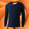 Atacado outono e inverno novo camiseta de veludo dourado quente masculina outono suéter gola redonda casual manga longa camisa base