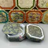 Caja de joyería de dos partes imitación brocado Song, caja octagonal para guardar pulseras, caja de almacenamiento de doble tapa, caja de brocado, joyero, caja para accesorios