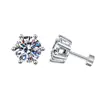 Brincos de Tarraxa de Moissanita Prata Esterlina S925 Seis Garras Tarraxas de Osso da Orelha Brilhantes Toque de Luxo Unissex Parafuso Plano Argola Cruzada Brincos