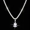 Explosiones Transfronterizas Europeas y Americanas Minimalista Viento Frío Gotas de Agua Circonita Elegante Collar de Lujo Ligero Brillo Cadena para Clavícula para Mujeres
