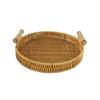 Bandeja de imitação de rattan para sala de estar, cesta de pão e frutas secas, bandeja para aperitivos, bandeja para chá e frutas.