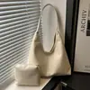 Bolsa 2025 Outono e Inverno Nova Coreana Couro Macio Grande Capacidade Bolsa de Axila, Estilo Preguiçoso Versátil Estudante Bolsa de Ombro Tote