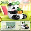 Figurina de Bloque de Construcción de Panda Lindo Transfronteriza Caja Sorpresa Hua Hua Columpiándose en el Columpio Ensamblaje Educativo Juguetes para Niños Mayoreo