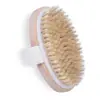 Cepillo para Baño con Cerdas de Cerdo para Frotar y Exfoliar, Doble Uso para Aplicaciones Secas y Húmedas, Raspador de Pies, Cepillo de Limpieza