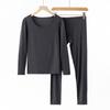 Conjunto de Ropa Interior Térmica Fina de Cuello Redondo, Ropa y Pantalones Elásticos Ajustados para Otoño, Ropa Interior Fina de Capa Base para Mujer al por Mayor, Ajustado
