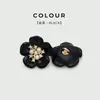 Botões florais de metal com resina e incrustação de pérolas para casacos de lã, blazers, botões bicolores, acessórios de botão para suéteres