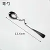 Colher de Café Aço Inoxidável 304 Colher de Sopa Colher Pequena Colher de Porcelana Cabo Longo Colher de Sobremesa Colher de Mistura Frutas Iogurte Comida Ocidental