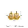 Pote de Doces de Luxo Luz Dourada Transfronteiriço Pote de Armazenamento de Doces de Duas Peças Estilo Europeu Pote de Armazenamento Transparente Decoração de Mesa de Jantar Sala de Estar