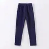 Calças Leggings Infantis Outono e Inverno Estampa de Bolinhas Algodão Forradas com Lã Térmica para Crianças Maiores Skinny Calças Elásticas