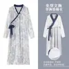 Camisola com Bojos para Mulheres, Pijama de Manga Longa para Primavera e Outono, Alças de Kimono, Doce Nuvem Algodão Meio Comprido Solto