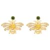 Pendientes de plata S925 con forma de abeja y circonitas, para mujer, exquisitos, ligeros, de lujo, de alta gama, elegantes, combinables a la moda, venta al por mayor