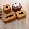 Caja de pañuelos de papel tejida estilo japonés, caja de pañuelos tejida a mano para uso en el hogar y el automóvil, caja de almacenamiento de servilletas para restaurantes