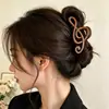 Clip para el Cabello con Nota Musical de Grano de Madera Modelo Nuevo 2026 para Mujer, Estilo Vintage de Alta Gama, Pasador para la Parte Trasera de la Cabeza, Elegante Accesorio para el Cabello