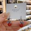 Aretes de Gancho de Ágata con Lazo Retro Estilo Hong Kong de Alta Gama Elegantes Versátiles para el Trabajo Nuevos Pendientes de Moda 2024