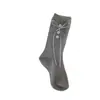 ¡Tan coreano! Es difícil resistirse a estos calcetines gris azulados con dulces lazos de cinta y botones, perfectos para otoño e invierno.
