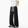 Nasa sobre Pantalones a Cuadros de Seda de Hielo Retro Americano para Hombre de Verano Finos Holgados Rectos de Pierna Ancha Casuales