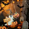 Venda Quente Transfronteiriça Placa de Boas-Vindas de Porta para o Halloween Guirlanda de Esqueleto e Abóbora Decoração Placa de Guirlanda Enfeite Pendurado de Halloween