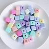 Acessórios para joias DIY atacado acrílico quadrado furo reto cor cubo tridimensional corda de cabelo de açúcar acessórios de cabelo joias feitas à mão