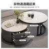Mesa de centro de losa de roca, una opción elegante y lujosa para salas de estar, una mesa de centro redonda pequeña para uso doméstico, una mesa auxiliar informal para la sala de estar, una mesa de té redonda pequeña