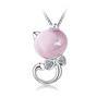 Fabricantes de colar feminino de moda coreana atacado gatinho em pó pingente de cristal feminino sintético hibisco pedra pingente jóias