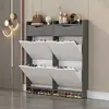 Zapatero abatible ultradelgado de 13 cm para uso doméstico, ultradelgado con cajón, puerta simple, de pie, gran capacidad, entrada, multicapa
