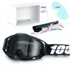 Set de Casco de Motocicleta Clásico en Stock, Gafas Todoterreno, Gafas de Exterior a Prueba de Viento, Gafas de Esquí UV, Gafas de Montar